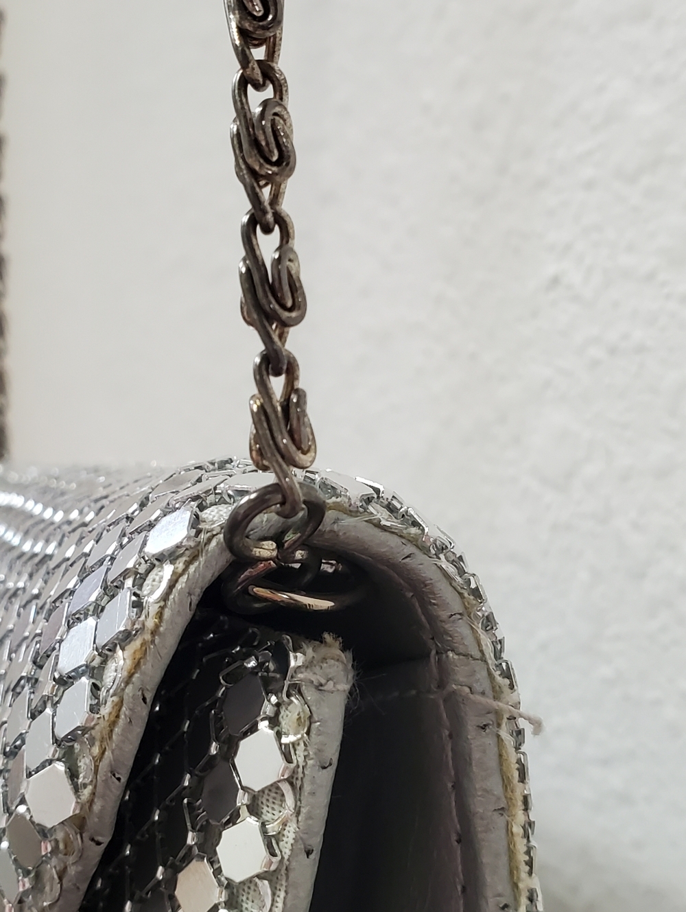 Y&S Original Vintage Silver Sequin Evening Bag Clutch Crossbody Formal NWT - Picture 12 of 14